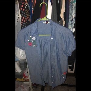 A denim colored cover up.